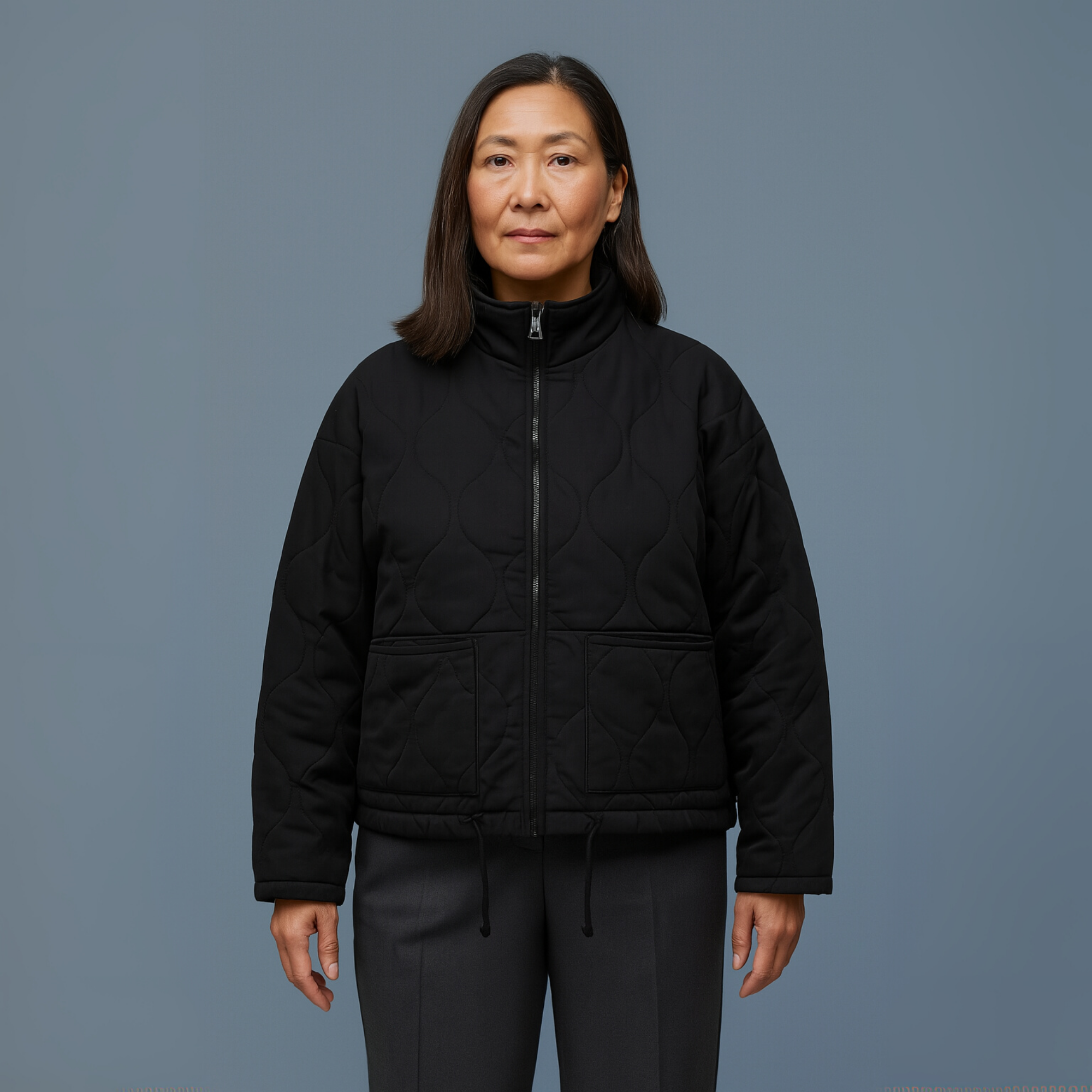 Women Quilted Zip Jacket | Functional Drawstring