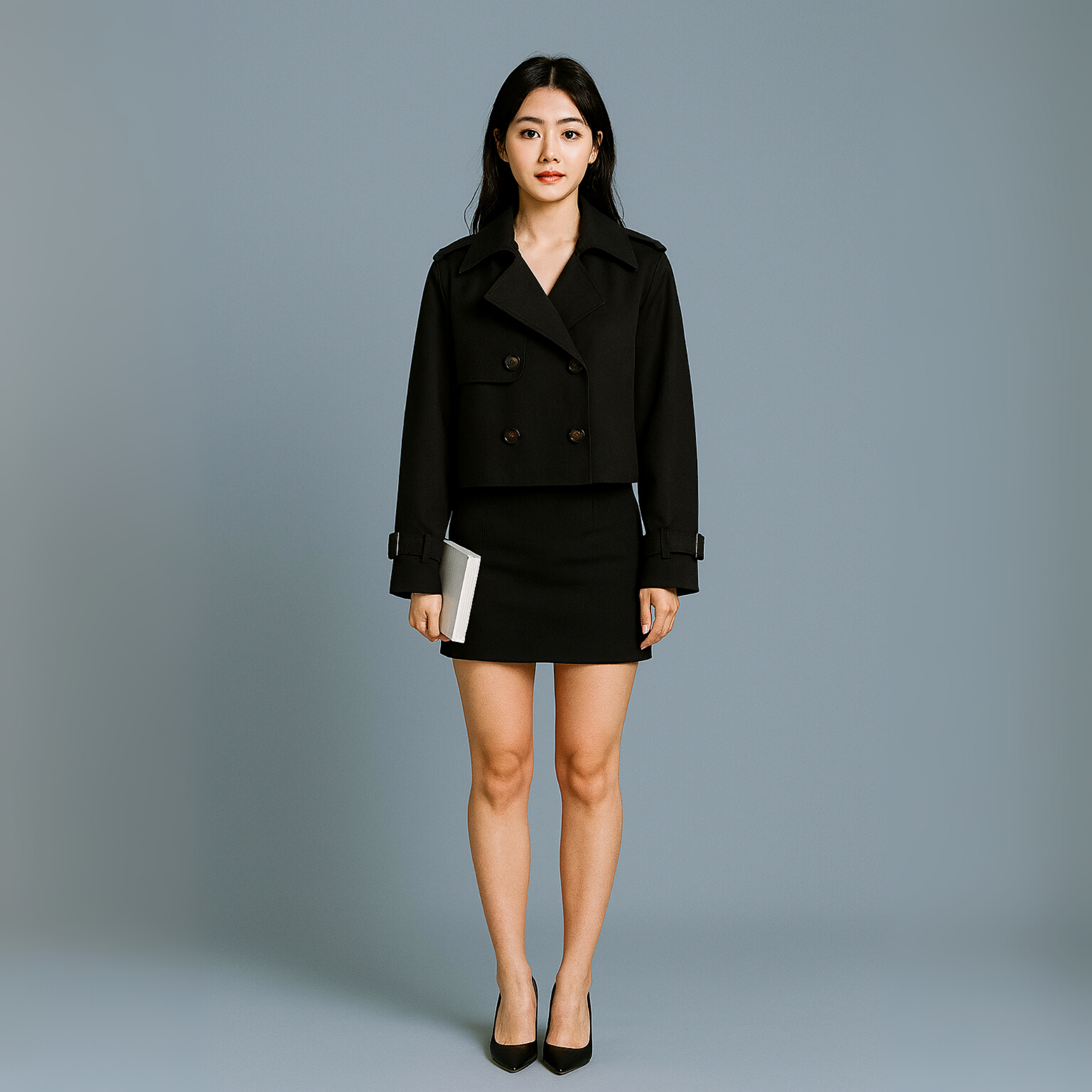 Women Cropped Double Breasted Jacket | Structured Cuff