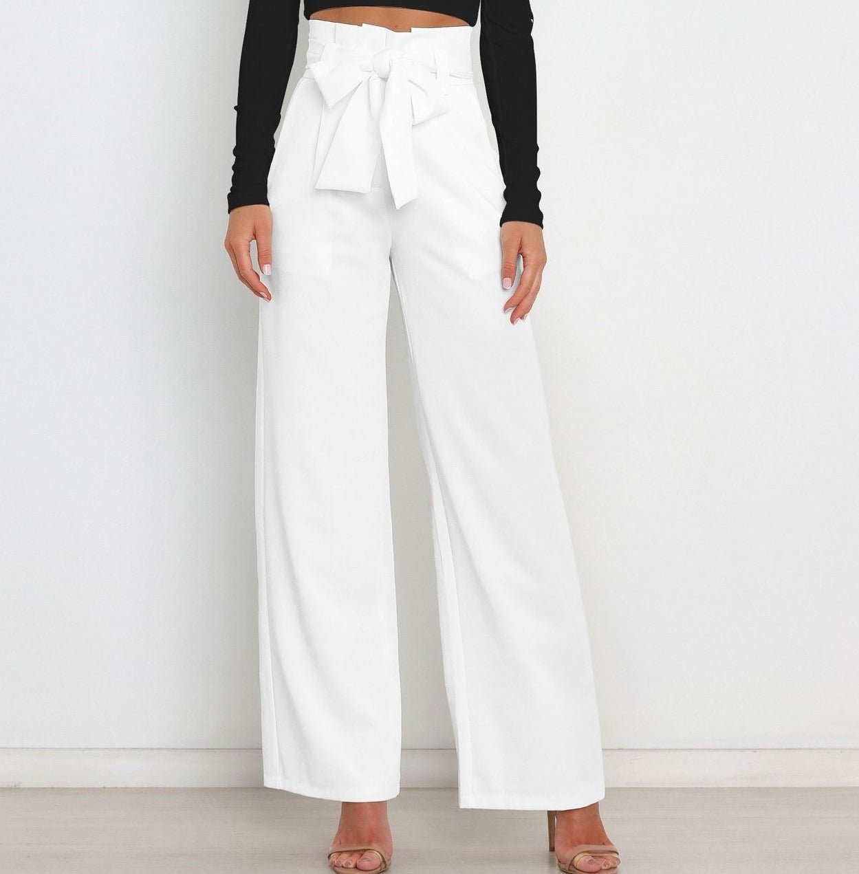 Women Wide Leg Trousers | Tie Waist
