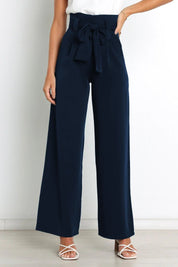 Women Wide Leg Trousers | Tie Waist
