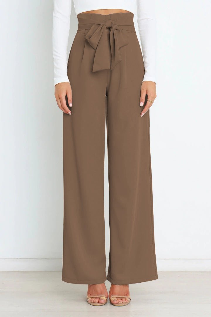 Women Wide Leg Trousers | Tie Waist