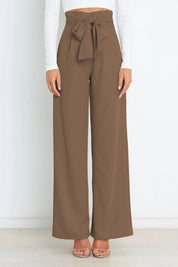 Women Wide Leg Trousers | Tie Waist