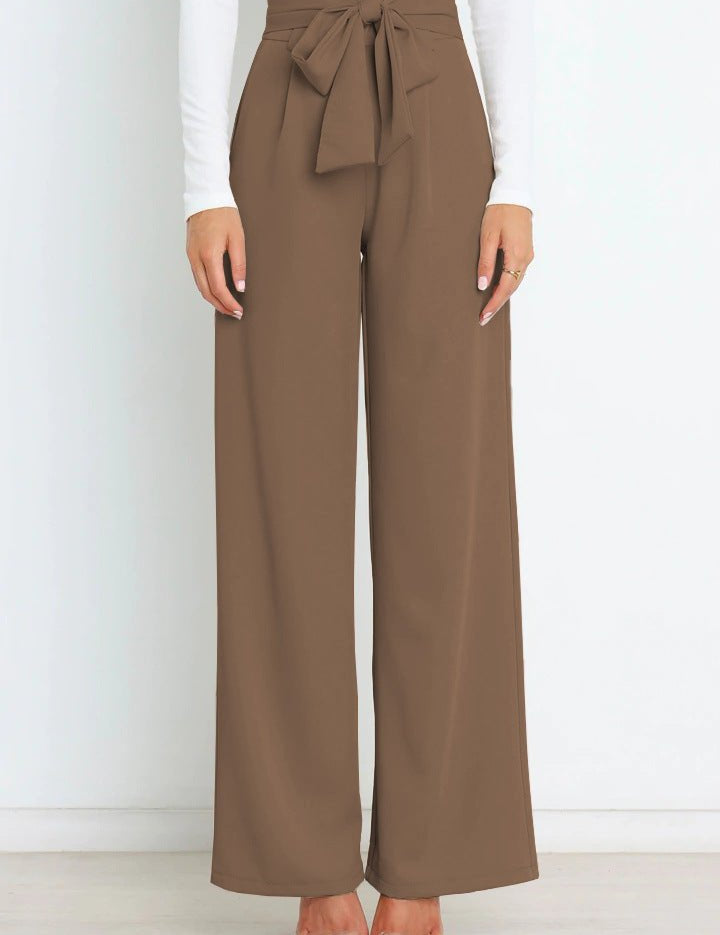 Women Wide Leg Trousers | Tie Waist
