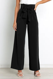 Women Wide Leg Trousers | Tie Waist