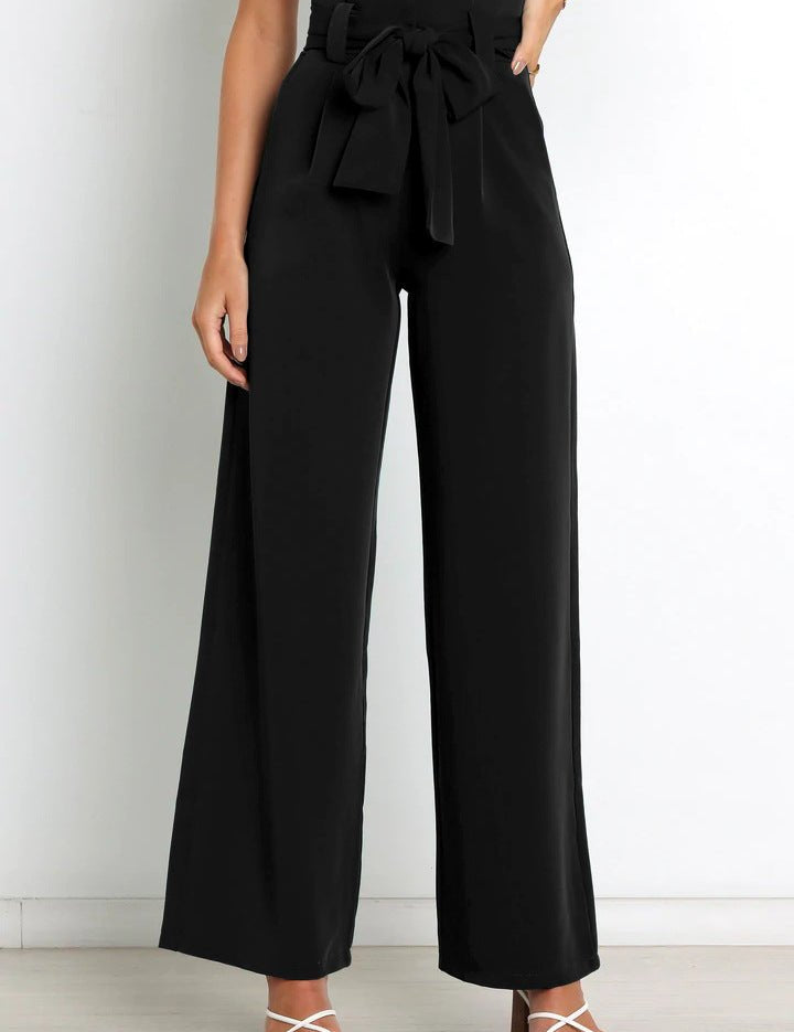 Women Wide Leg Trousers | Tie Waist
