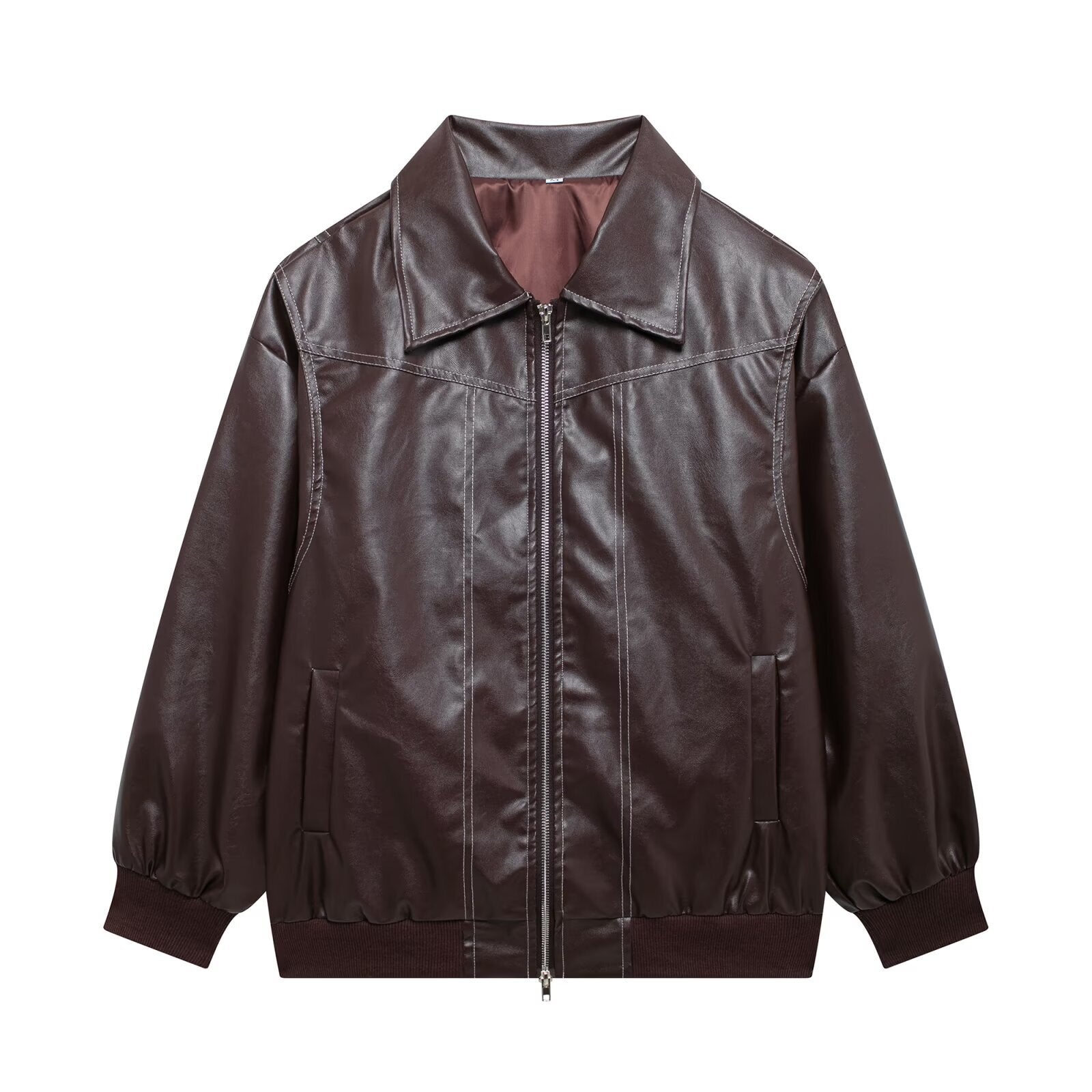 Women Oversized Zip Jacket | Contrast Stitch