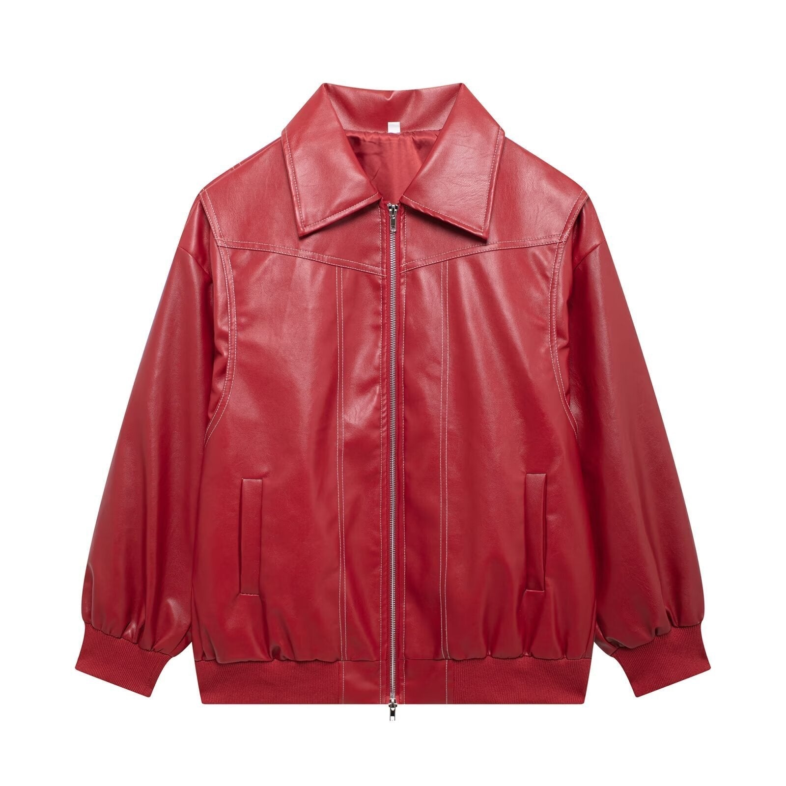 Women Oversized Zip Jacket | Contrast Stitch