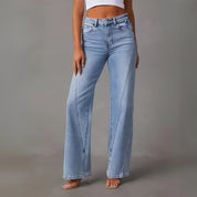 Women High-Waist Wide-Leg Jeans | Seam Detail