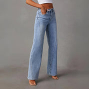 Women High-Waist Wide-Leg Jeans | Seam Detail