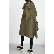 Women Hooded Coat | Long Buttoned Coat