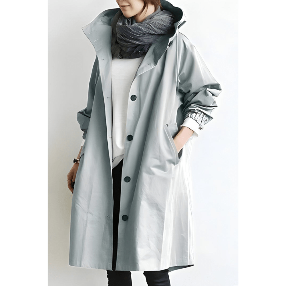 Women Hooded Coat | Long Buttoned Coat