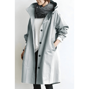 Women Hooded Coat | Long Buttoned Coat