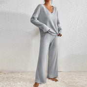 Women Two Piece Loungewear | Ribbed Lounge Set
