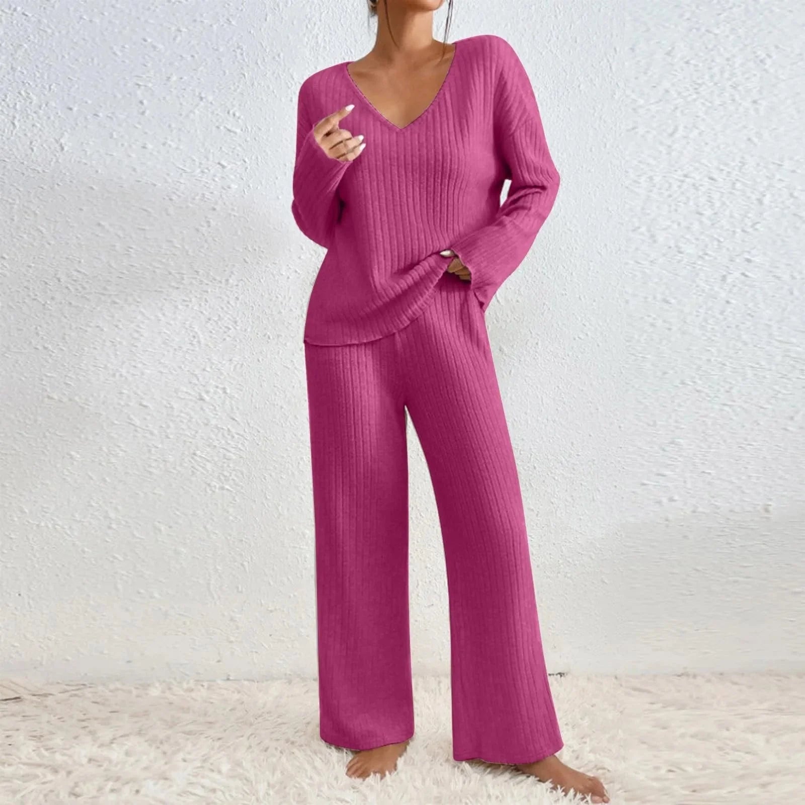 Women Two Piece Loungewear | Ribbed Lounge Set