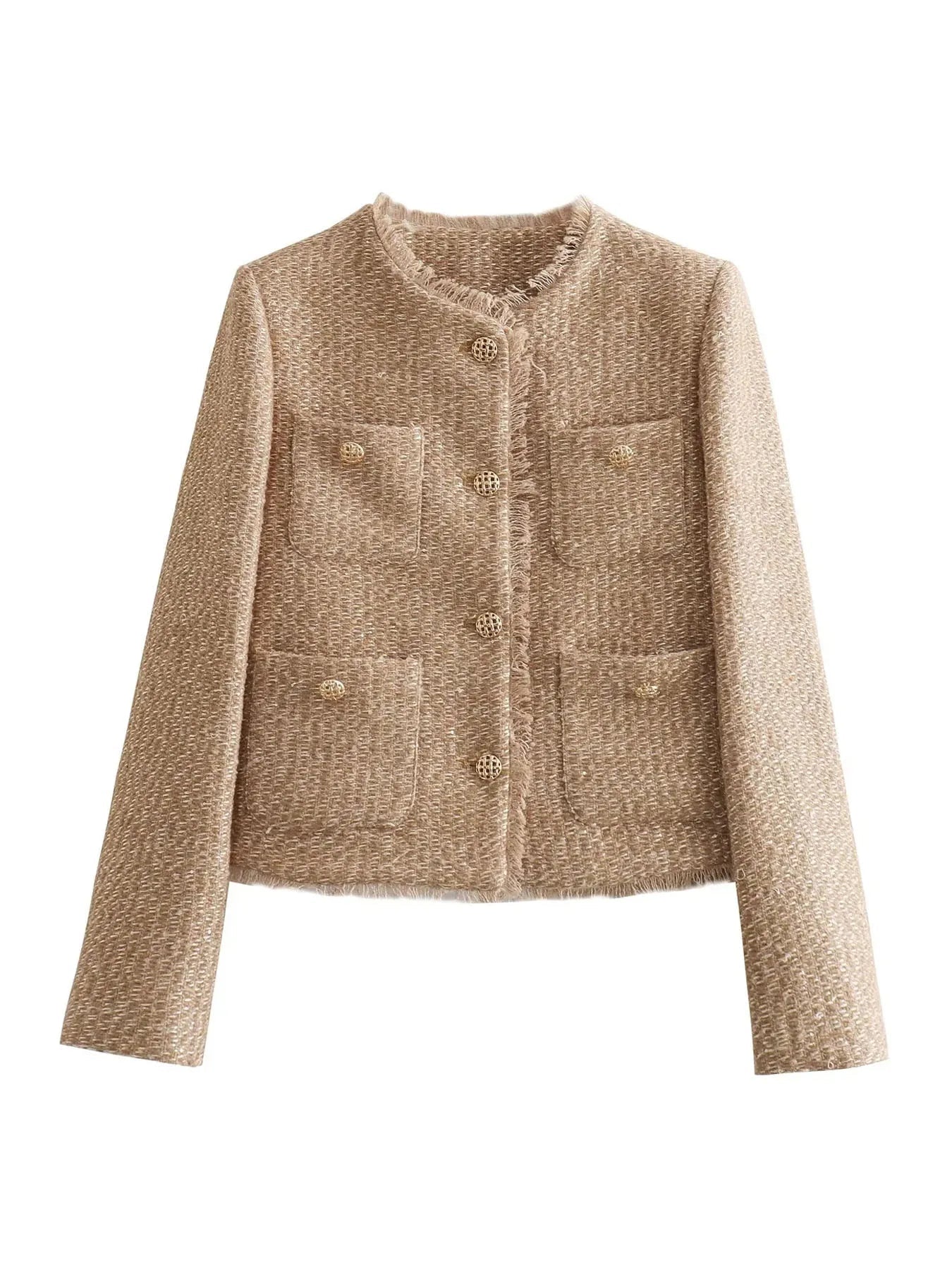 Women Tweed Blazer | Long Sleeve Blazer