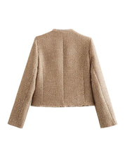 Women Tweed Blazer | Long Sleeve Blazer