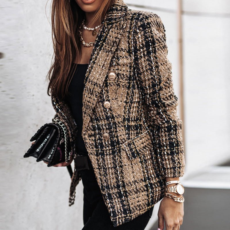 Women Checked Blazer | Plaid Blazer