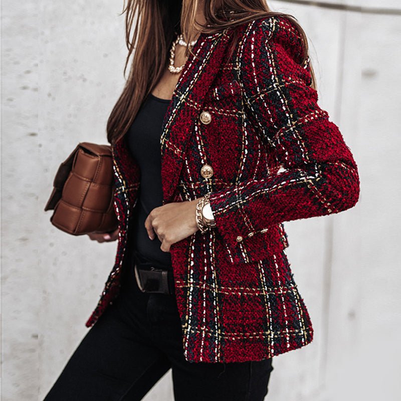 Women Checked Blazer | Plaid Blazer