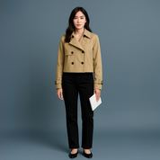 Women Cropped Double Breasted Jacket | Structured Cuff